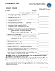 Form CA-1108 Long Form Statement of Recovery