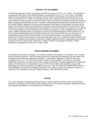 Form CA-1108 Long Form Statement of Recovery, Page 3