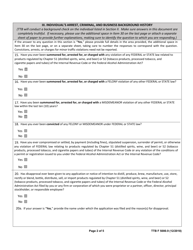TTB Form 5000.9 &quot;Personnel Questionnaire - Alcohol and Tobacco Products&quot;, Page 2