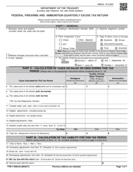 Document preview: TTB Form 5300.26 Federal Firearms and Ammunition Quarterly Excise Tax Return