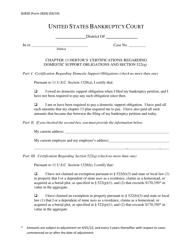 Form B2830 &quot;Chapter 13 Debtor's Certifications Regarding Domestic Support Obligations and Section 522(Q)&quot;
