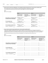 Official Form 107 Statement of Financial Affairs for Individuals Filing for Bankruptcy, Page 2