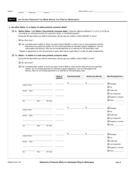 Official Form 107 Statement of Financial Affairs for Individuals Filing for Bankruptcy, Page 3