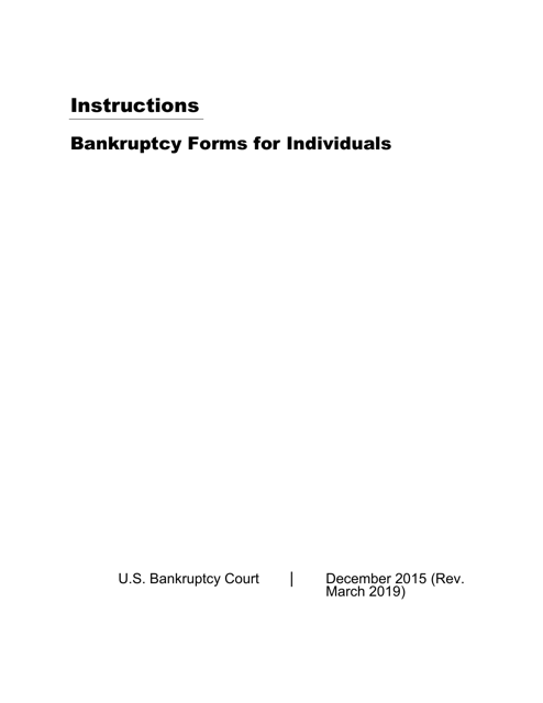 Instructions for Bankruptcy Forms for Individuals Download Pdf