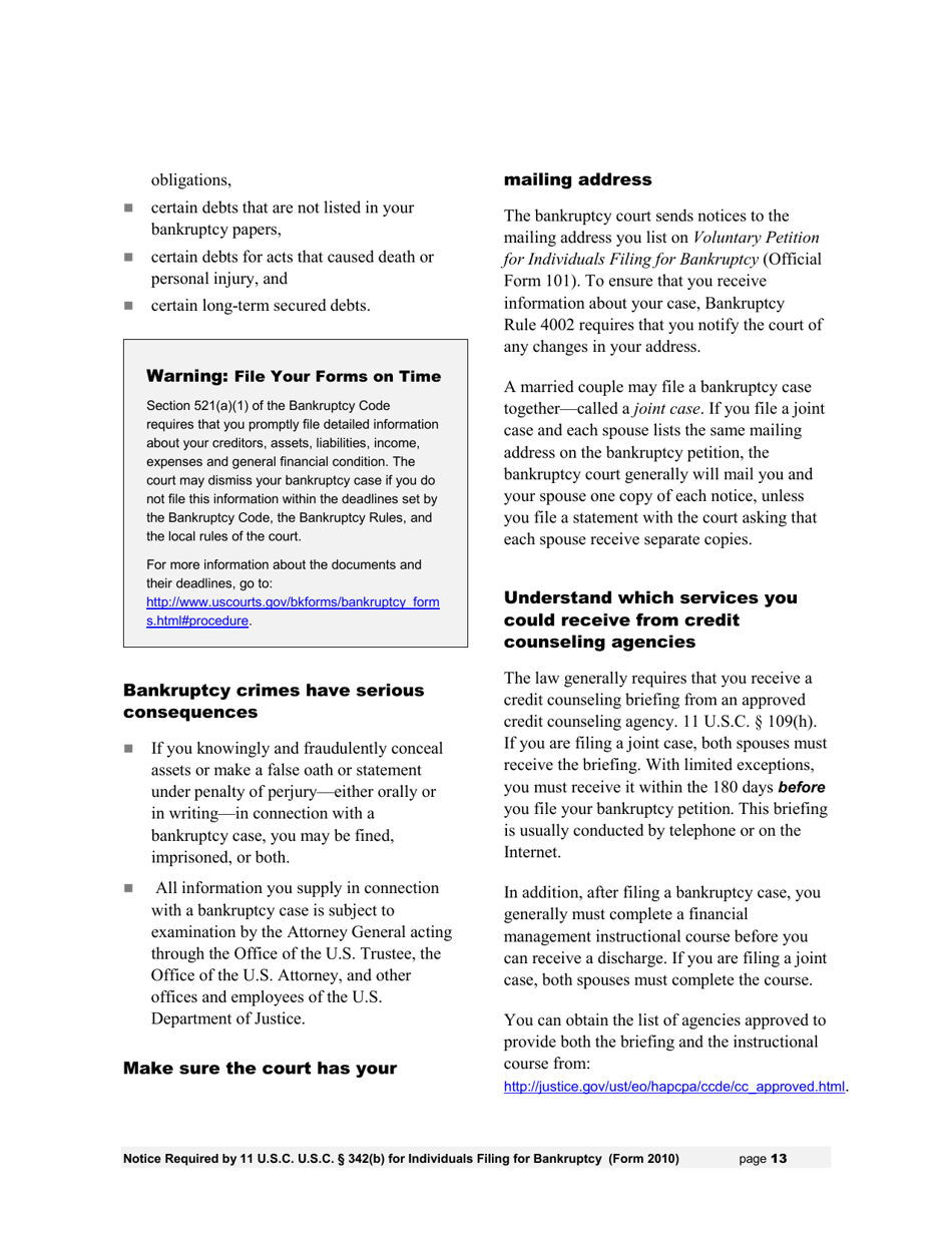 Instructions for Bankruptcy Forms for Individuals, Page 15