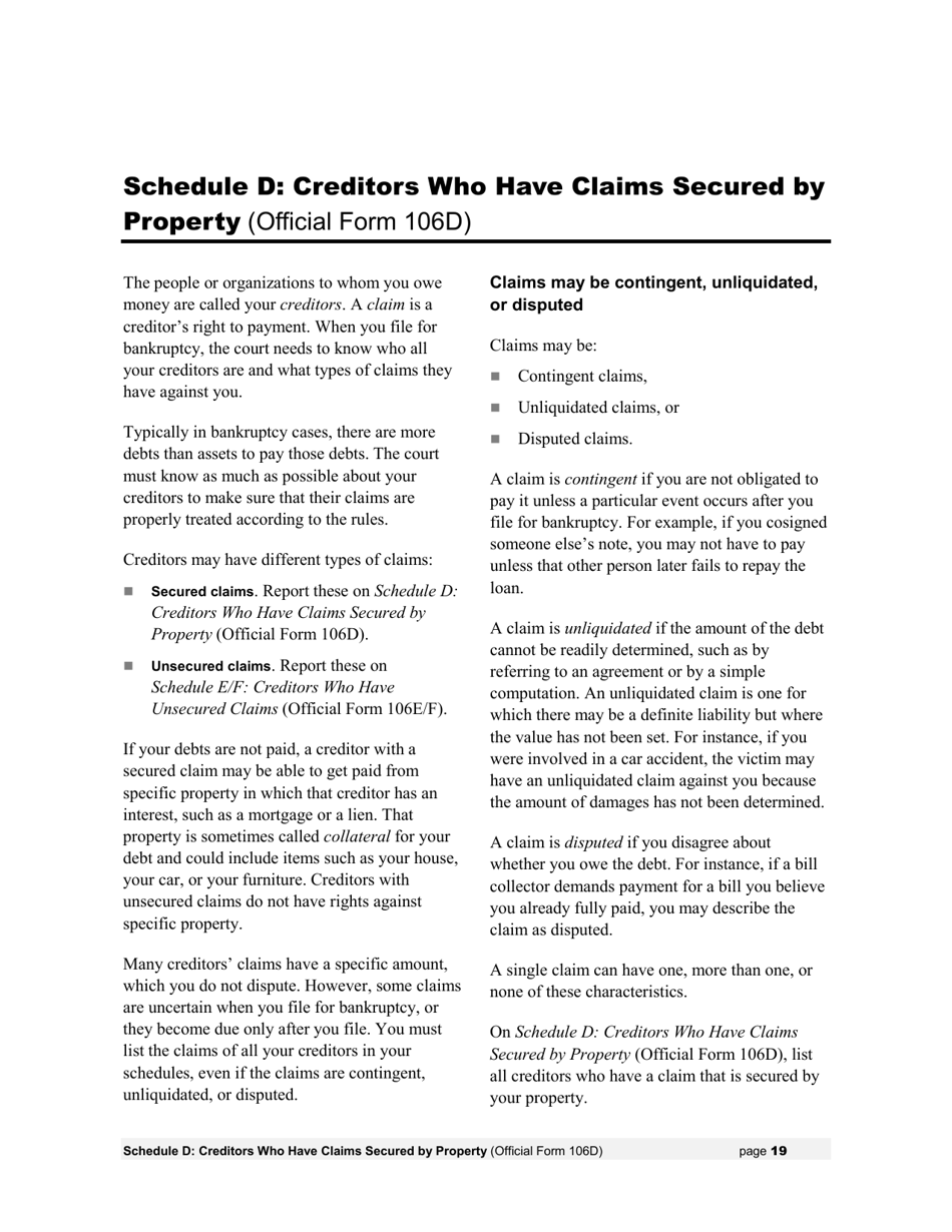 Instructions for Bankruptcy Forms for Individuals, Page 21