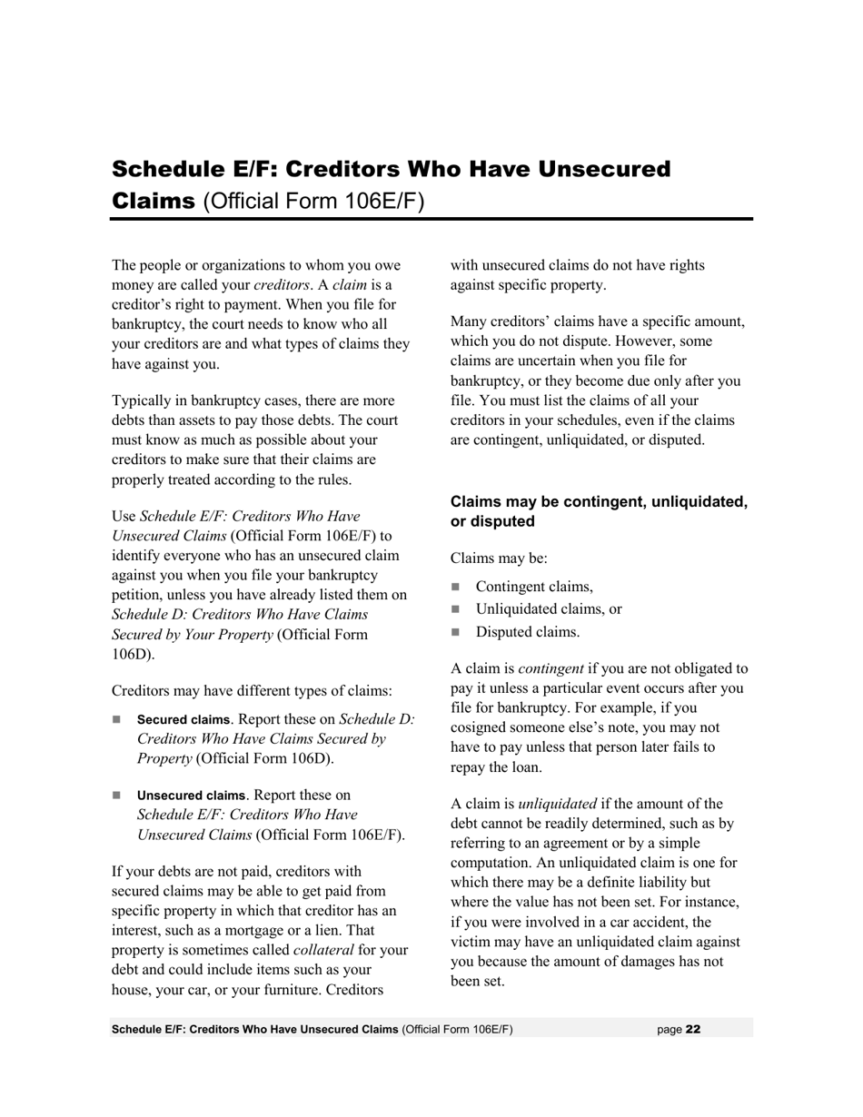 Instructions for Bankruptcy Forms for Individuals, Page 24