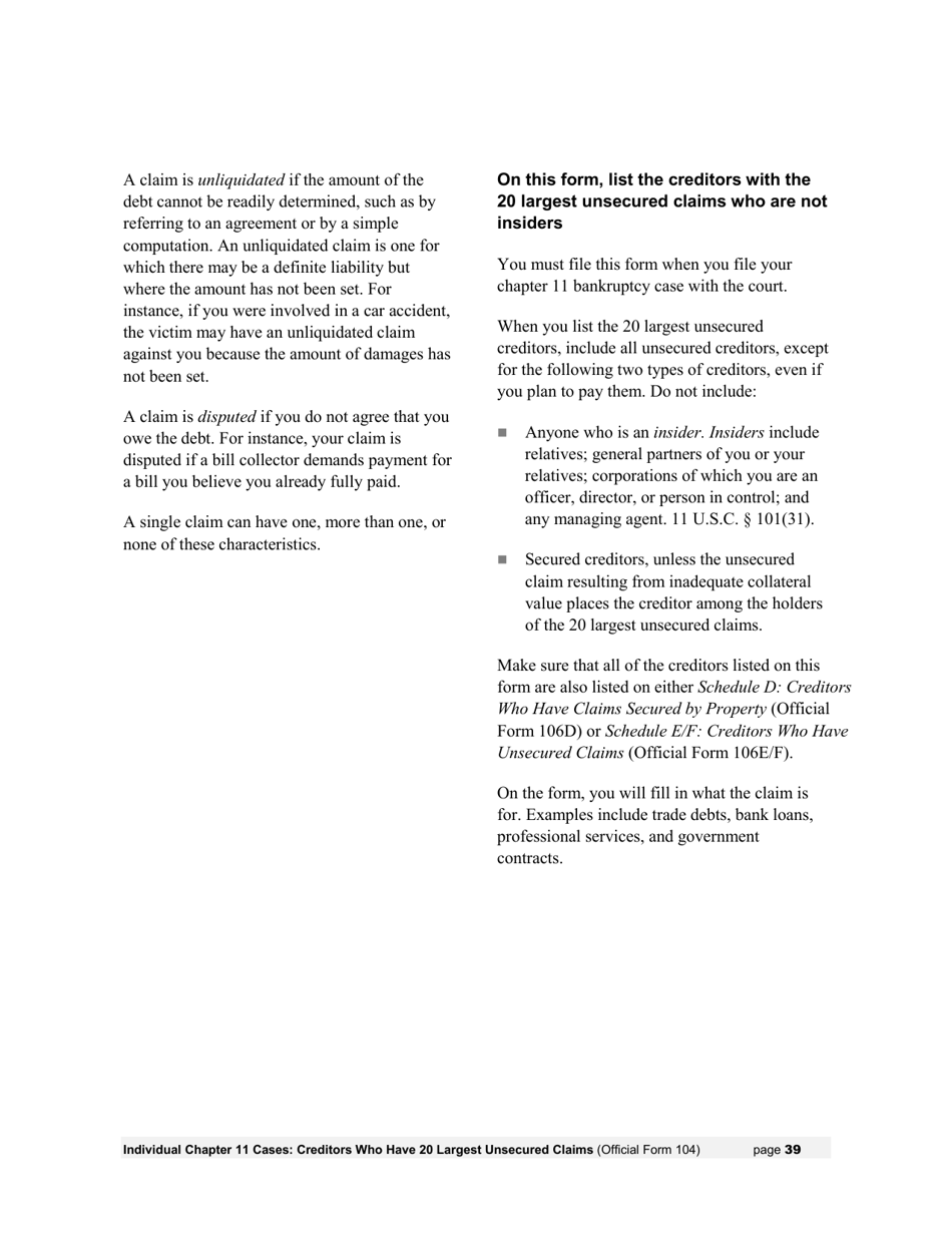 Instructions for Bankruptcy Forms for Individuals, Page 44