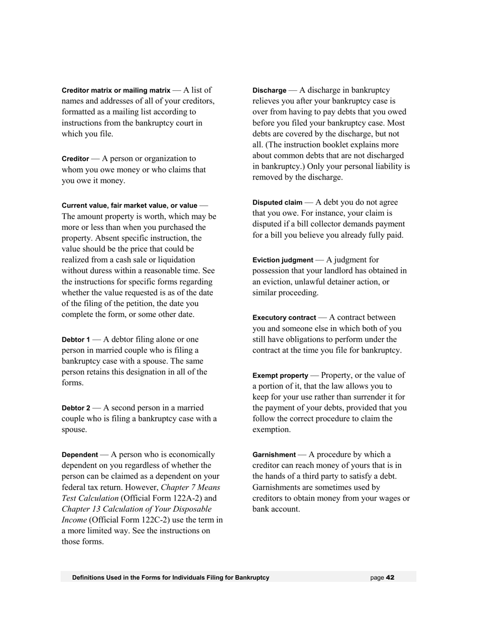 Instructions for Bankruptcy Forms for Individuals, Page 47