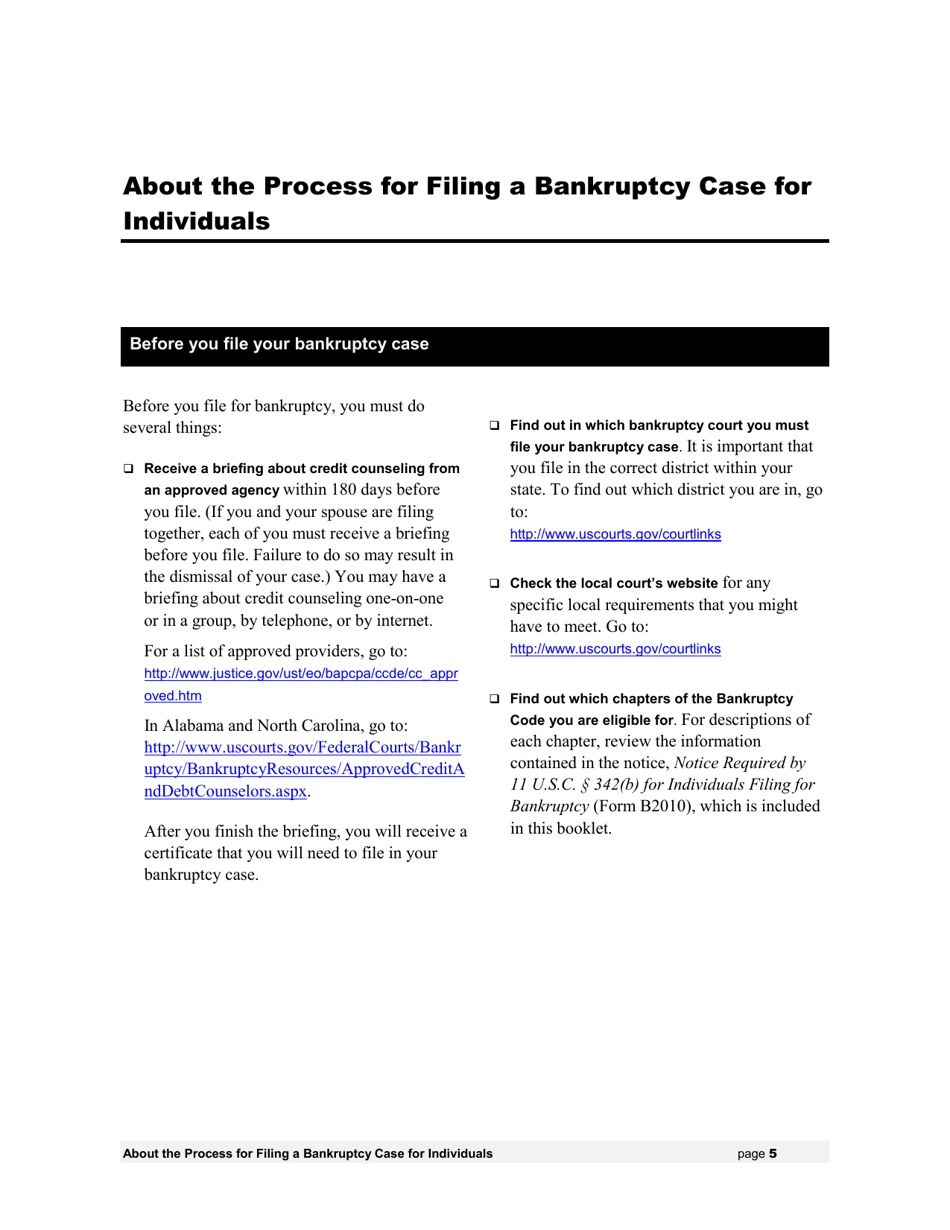 Instructions for Bankruptcy Forms for Individuals, Page 7