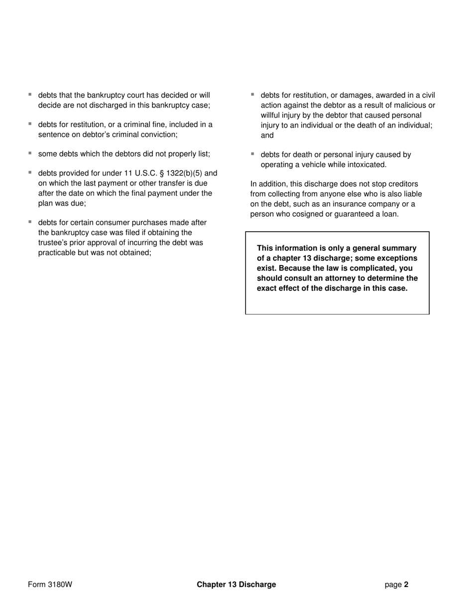 Official Form 3180W Order of Discharge, Page 2