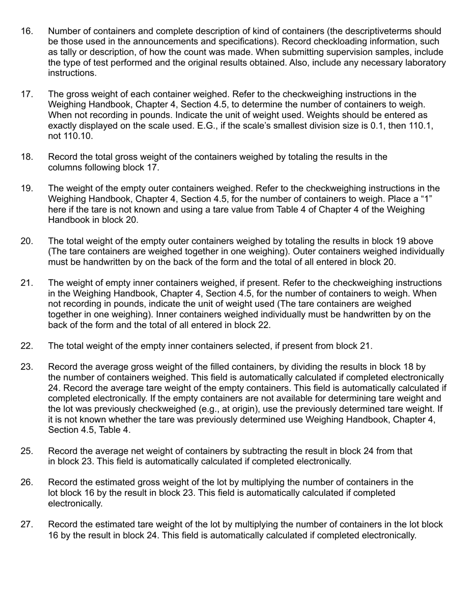 Form FGIS-992 Service Performed Report, Page 4
