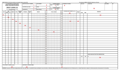 Form FGIS-968 Weight Loading Log, Page 3
