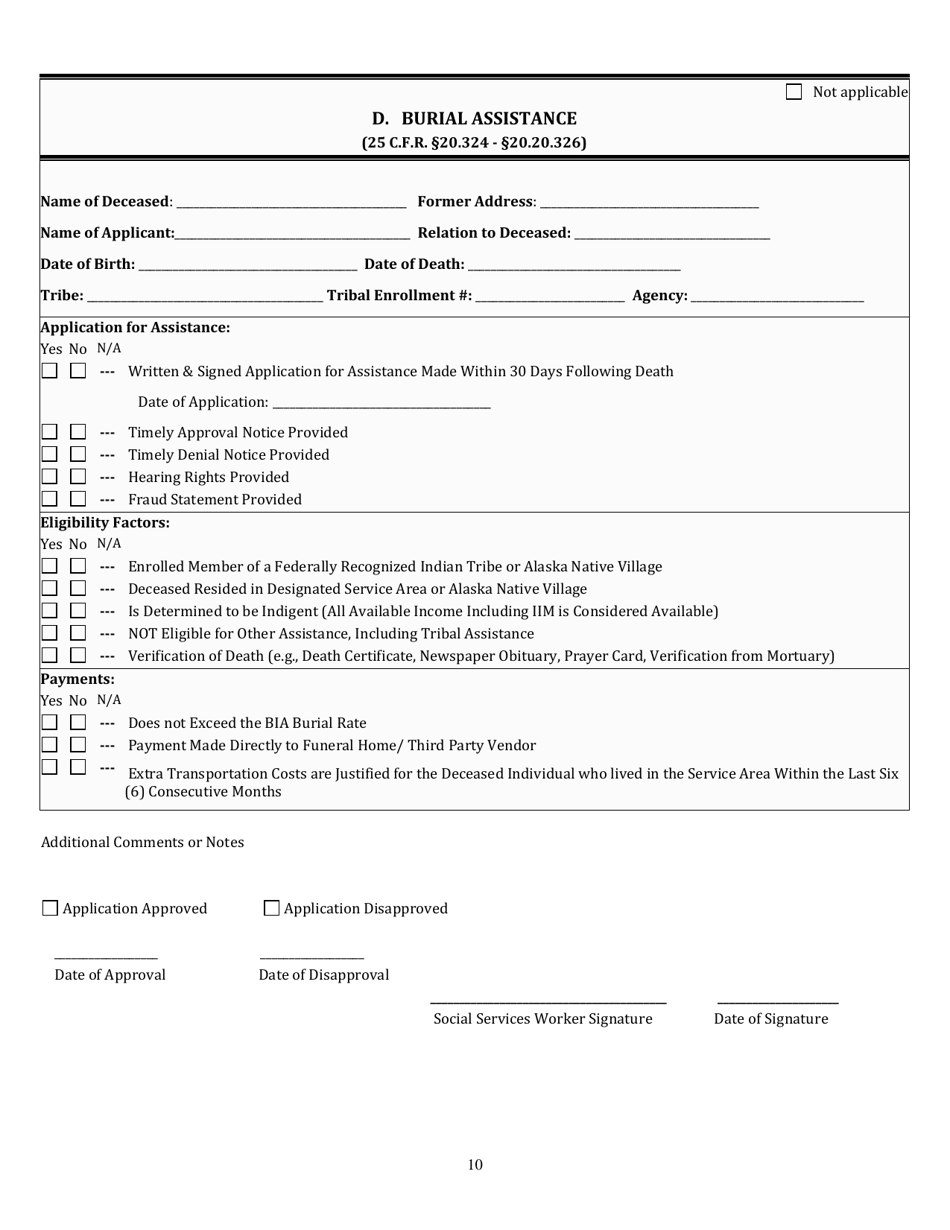 BIA Form 5-6601 Application for Financial Assistance and Social Services, Page 12