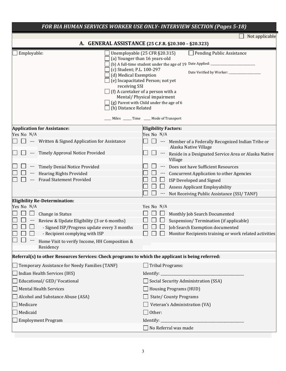 BIA Form 5-6601 Application for Financial Assistance and Social Services, Page 5
