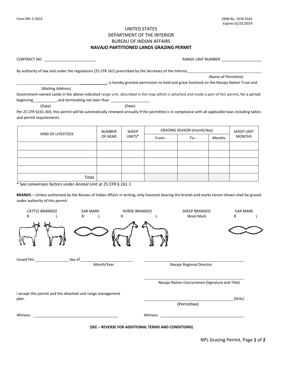 BIA Form NPL55015 Fill Out, Sign Online and Download Printable PDF