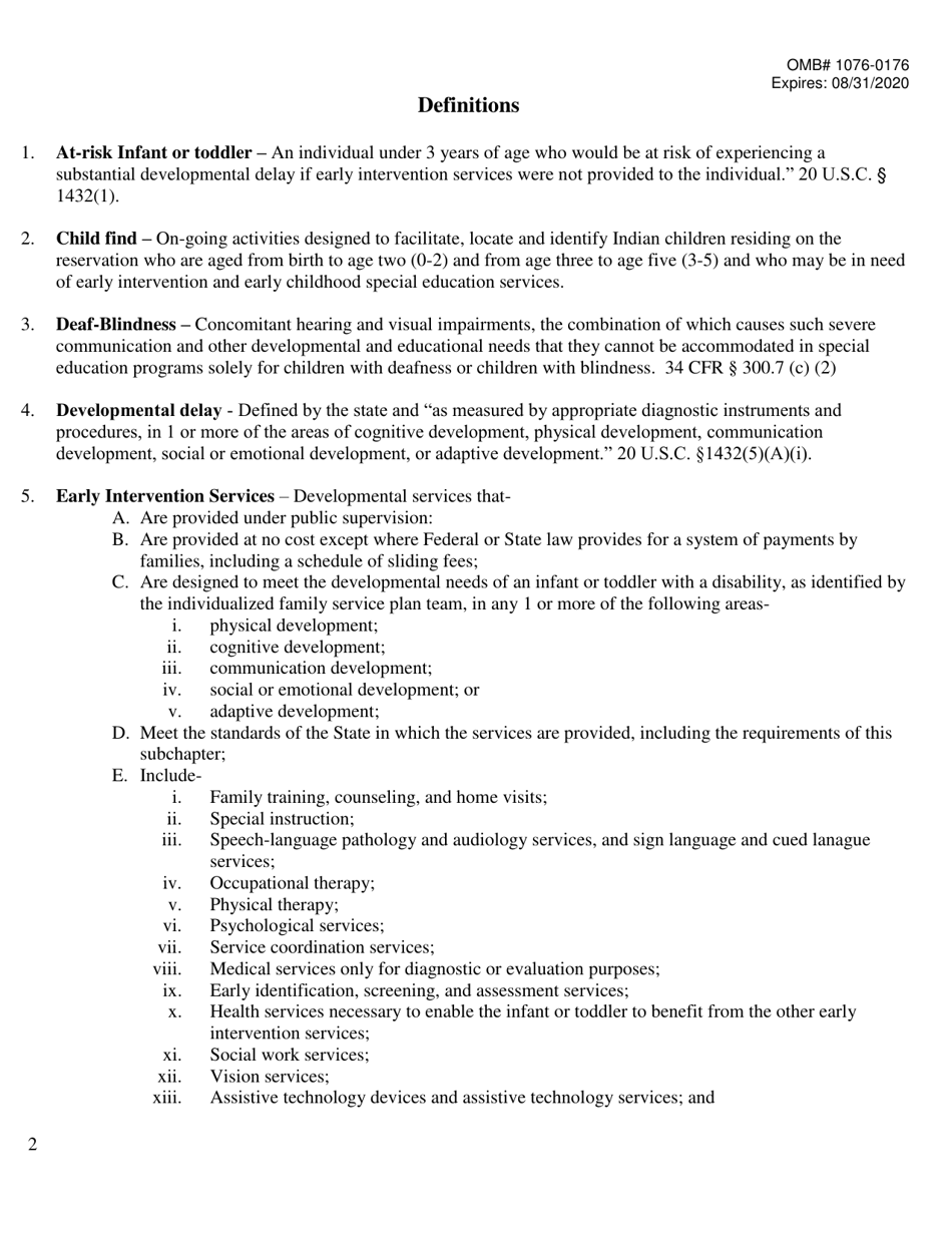Ideia Tribal Count Data Requirements Part B (Children Aged 3 Through 5 Years), Page 2