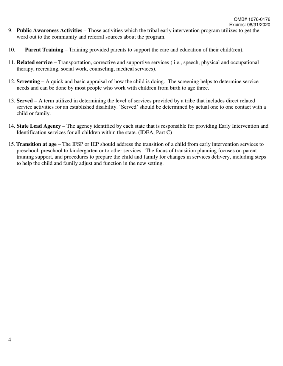 Ideia Tribal Count Data Requirements Part B (Children Aged 3 Through 5 Years), Page 4