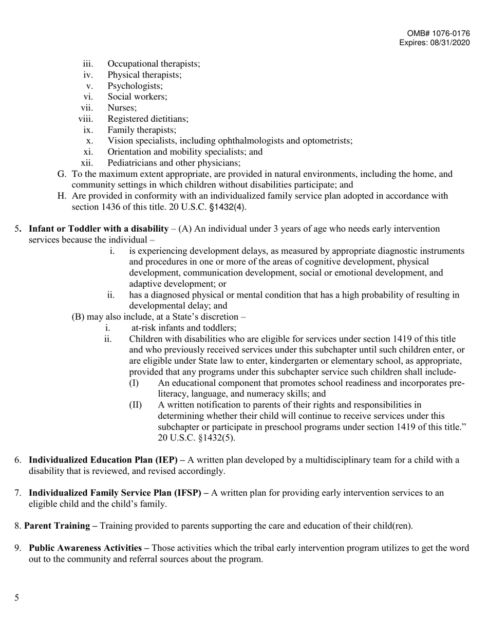Ideia Tribal Count Data Requirements Part C (Birth Through 2 Years), Page 3