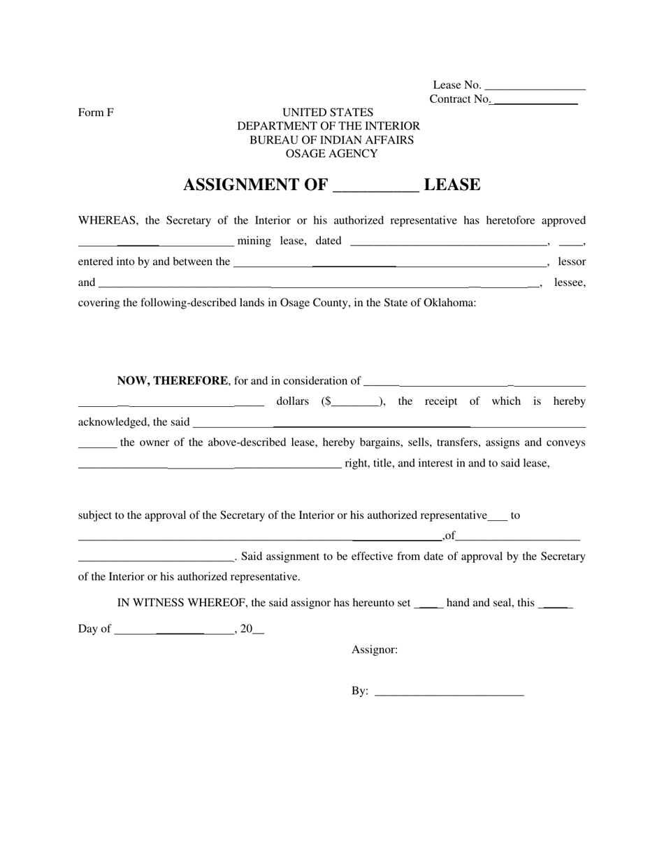 Osage Form F - Fill Out, Sign Online and Download Printable PDF ...