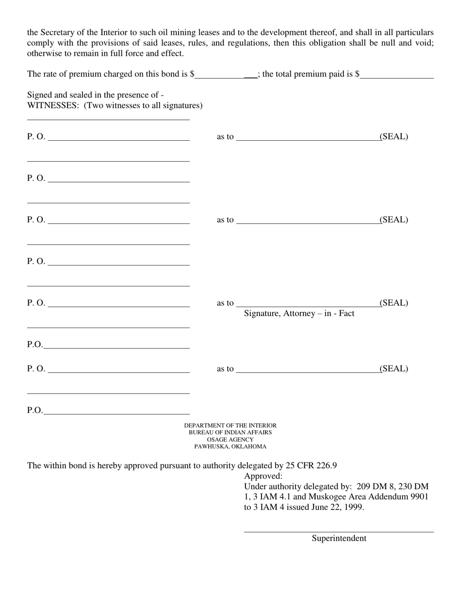 Osage Form G Osage Mining Leases Collective Bond, Page 2