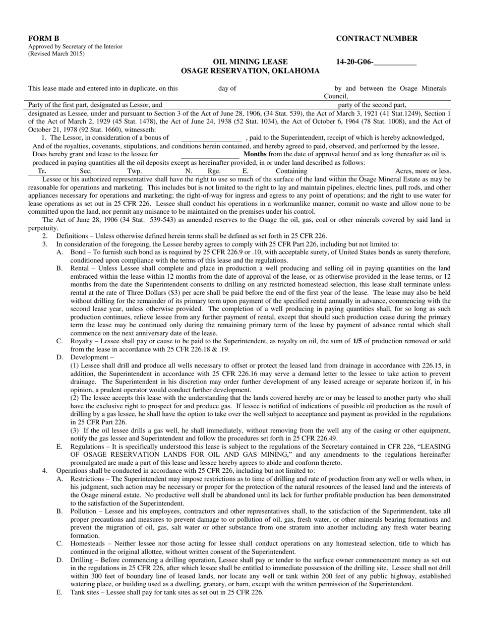 Osage Form B - Fill Out, Sign Online and Download Printable PDF ...