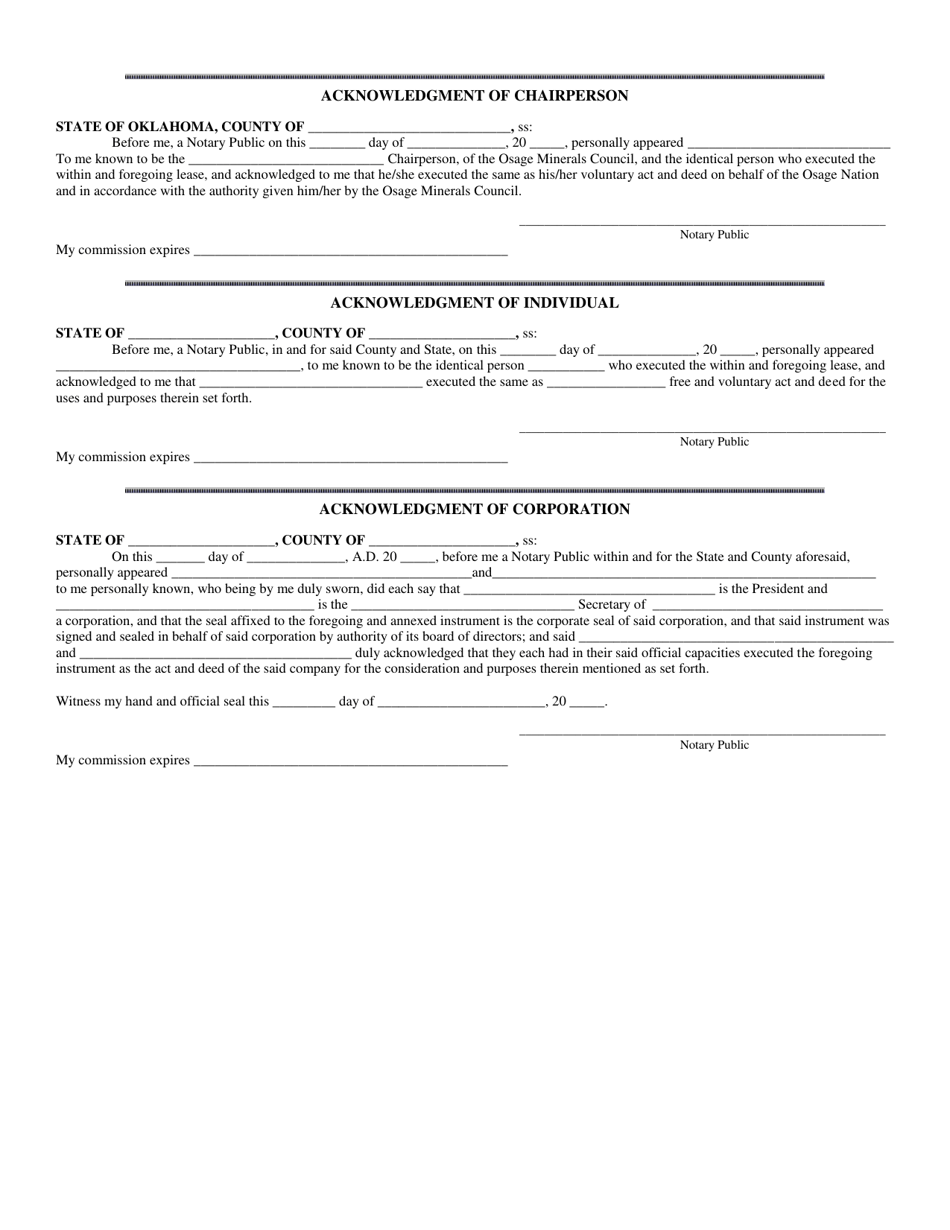 Osage Form A Gas Mining Lease Osage Reservation, Oklahoma, Page 4