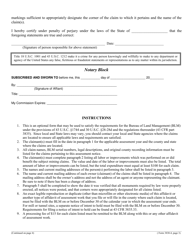 BLM Form 3830-4 Affidavit of Annual Assessment Work, Page 3