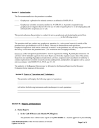 Form BOEM-0328 Permit for Geophysical Exploration for Mineral Resources or Scientific Research on the Outer Continental Shelf, Page 2