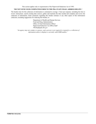 Form FDA1815 Certificate/Transmittal for an Application, Page 2