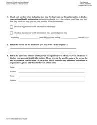 Form CMS-10106 1-800-medicare Authorization to Disclosure Personal Health Information, Page 6