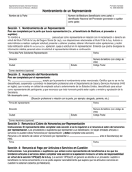 Formulario CMS-1696 &quot;Nombramiento De Un Representante&quot; (Spanish)