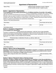 Form CMS-1696 &quot;Appointment of Representative&quot;