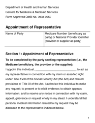 Form CMS1696 Appointment of Representative - Large Print