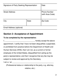 Form CMS1696 Appointment of Representative - Large Print, Page 2