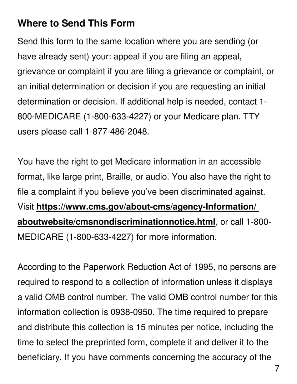Form CMS1696 Appointment of Representative - Large Print, Page 7