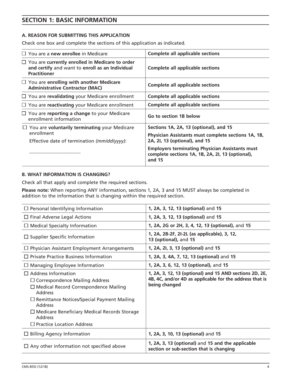 Form CMS-855I - Fill Out, Sign Online And Download Fillable PDF ...