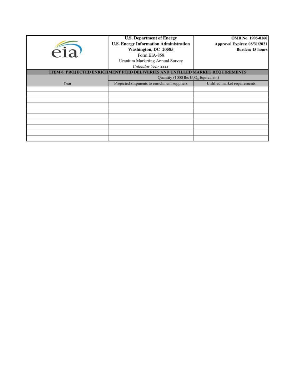 Form EIA-858 Uranium Marketing Annual Survey, Page 7