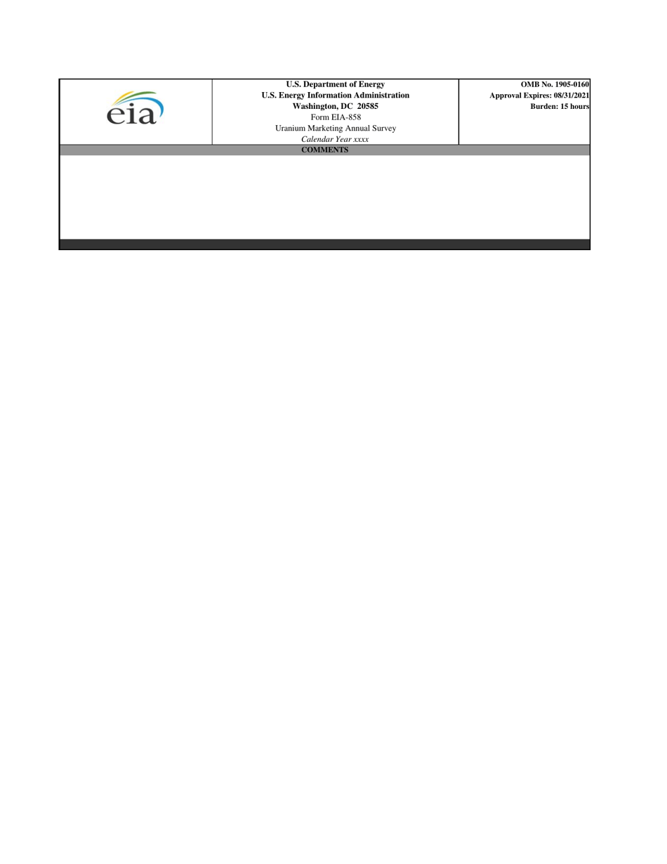 Form EIA-858 Uranium Marketing Annual Survey, Page 8
