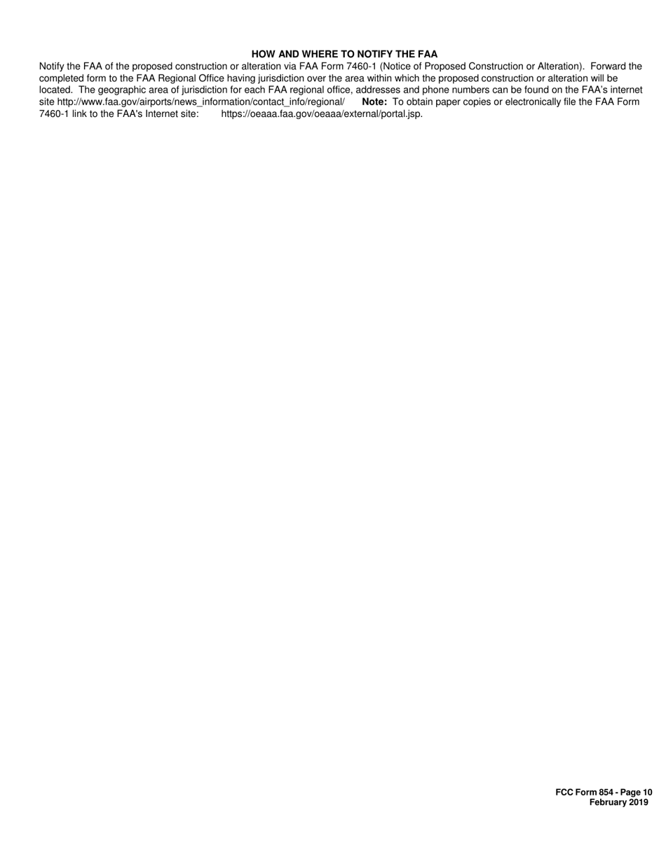 FCC Form 854 Application for Antenna Structure Registration, Page 10