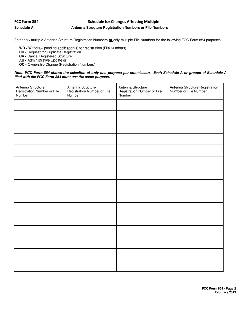 FCC Form 854 - Fill Out, Sign Online and Download Printable PDF ...