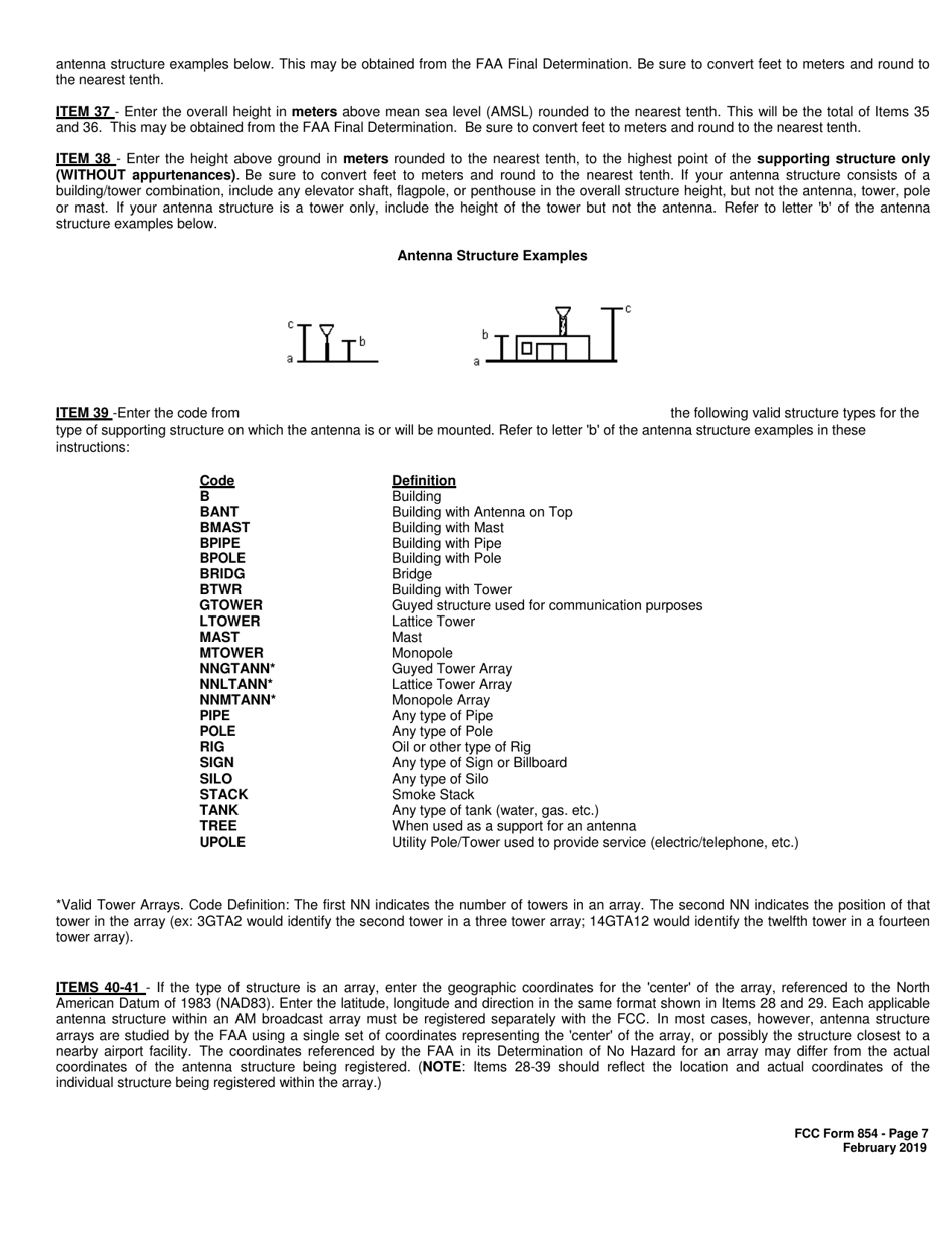 FCC Form 854 Application for Antenna Structure Registration, Page 7