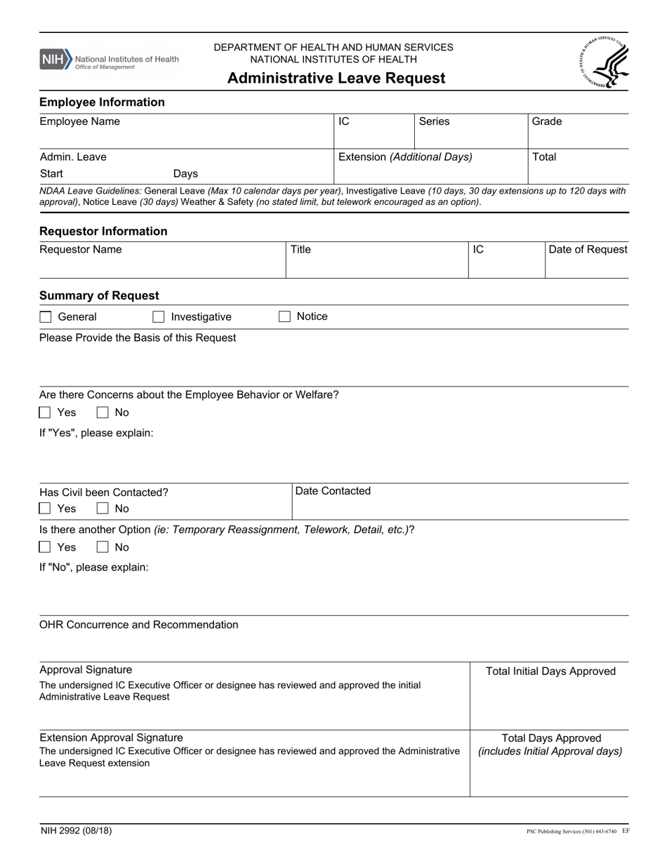 nih assignment request form fillable