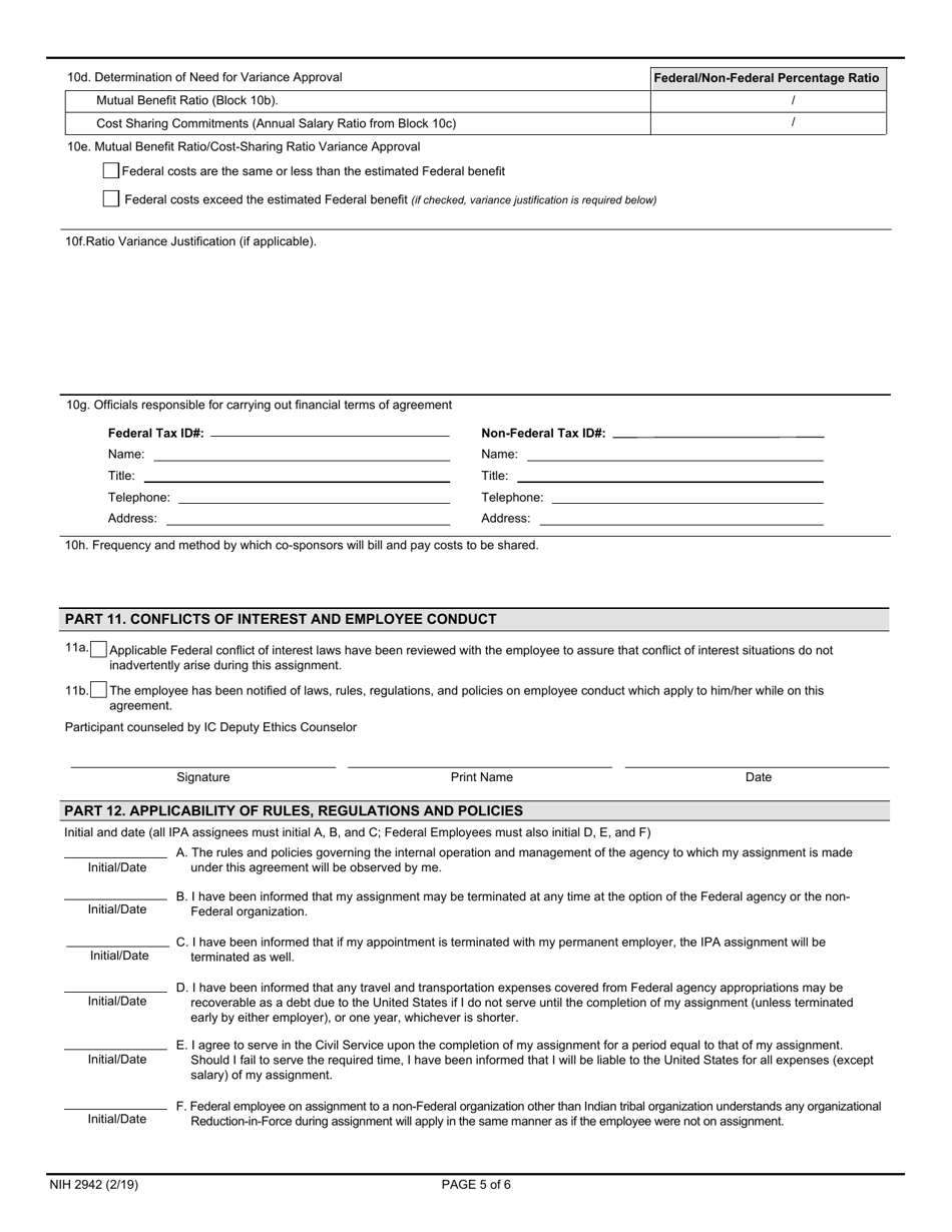 Form NIH2942 - Fill Out, Sign Online and Download Fillable PDF ...