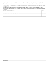 Form NIH2994 Records Chain of Custody for Departing Staff, Page 2