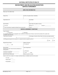 Form NIH2952 Recruitment and Relocation Incentives Service Agreement
