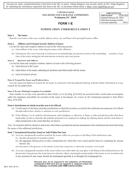 SEC Form 1807 (1-E) Notification Under Regulation E