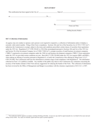 SEC Form 1807 (1-E) Notification Under Regulation E, Page 3