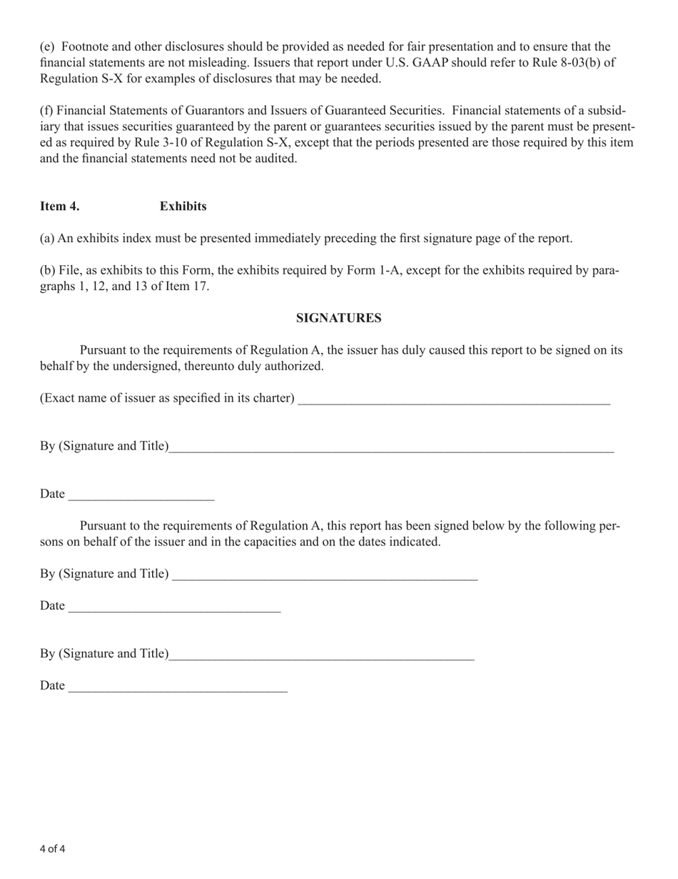 SEC Form 2914 (1-SA) Semiannual Report or Special Financial Report Pursuant to Regulation a, Page 4