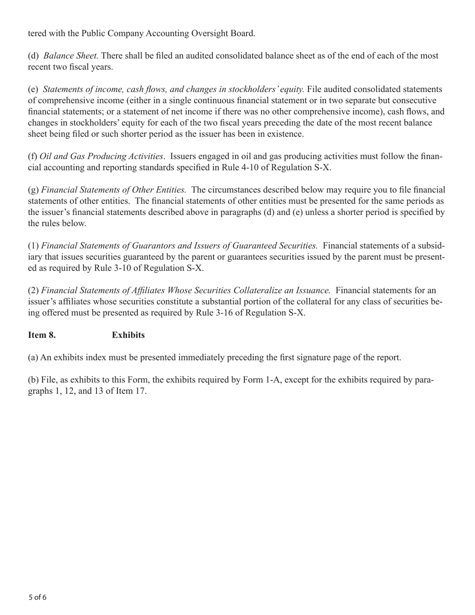 SEC Form 2913 (1-K) Annual Reports and Special Financial Reports, Page 5